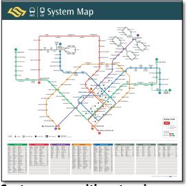 Singapore MRT & LRT train / rail map